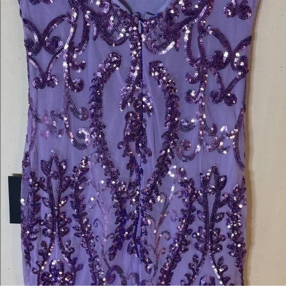 Lulu's Glittering Glamour Lavender Sequin Mock Neck Mini Dress. Small. NWT. - Picture 14 of 16